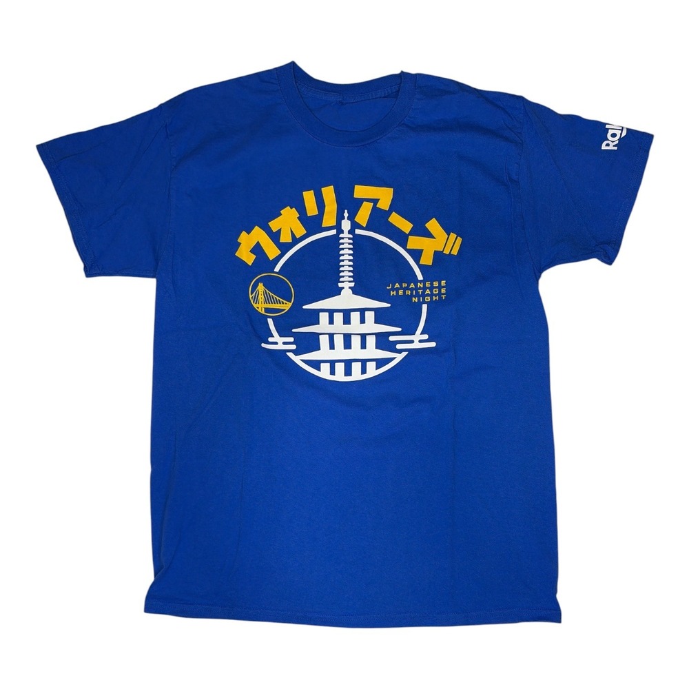 Golden State Warriors Japanese Heritage Night T-Shirt Mens Blue Pagoda Graphic